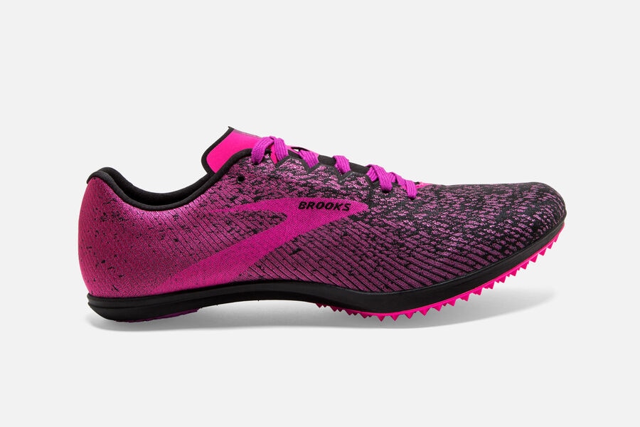 Spikes Atletismo Brooks Mach 19 Spikeless Feminino Brasil - Pretas/Rosa 4907652-LG